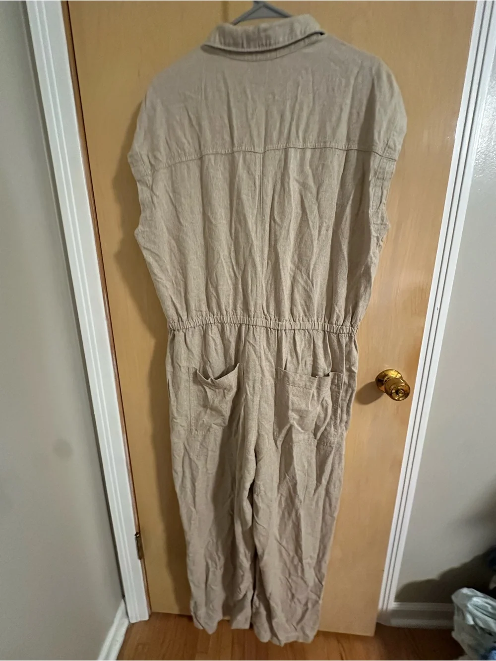 Universal Thread Beige Button-Front Utility Jumpsuit